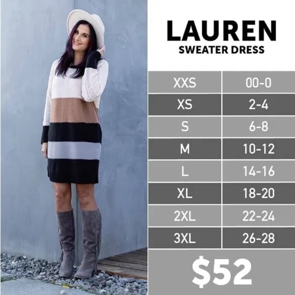 LuLaRoe Lauren Chenille sweater dress or tunic top- nwot - Picture 2 of 8